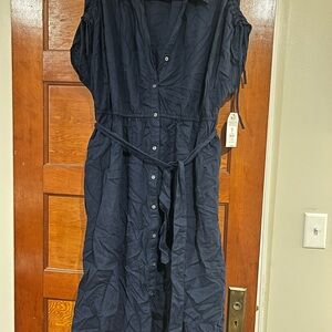 Time and Tru Dark Blue Midi Dress